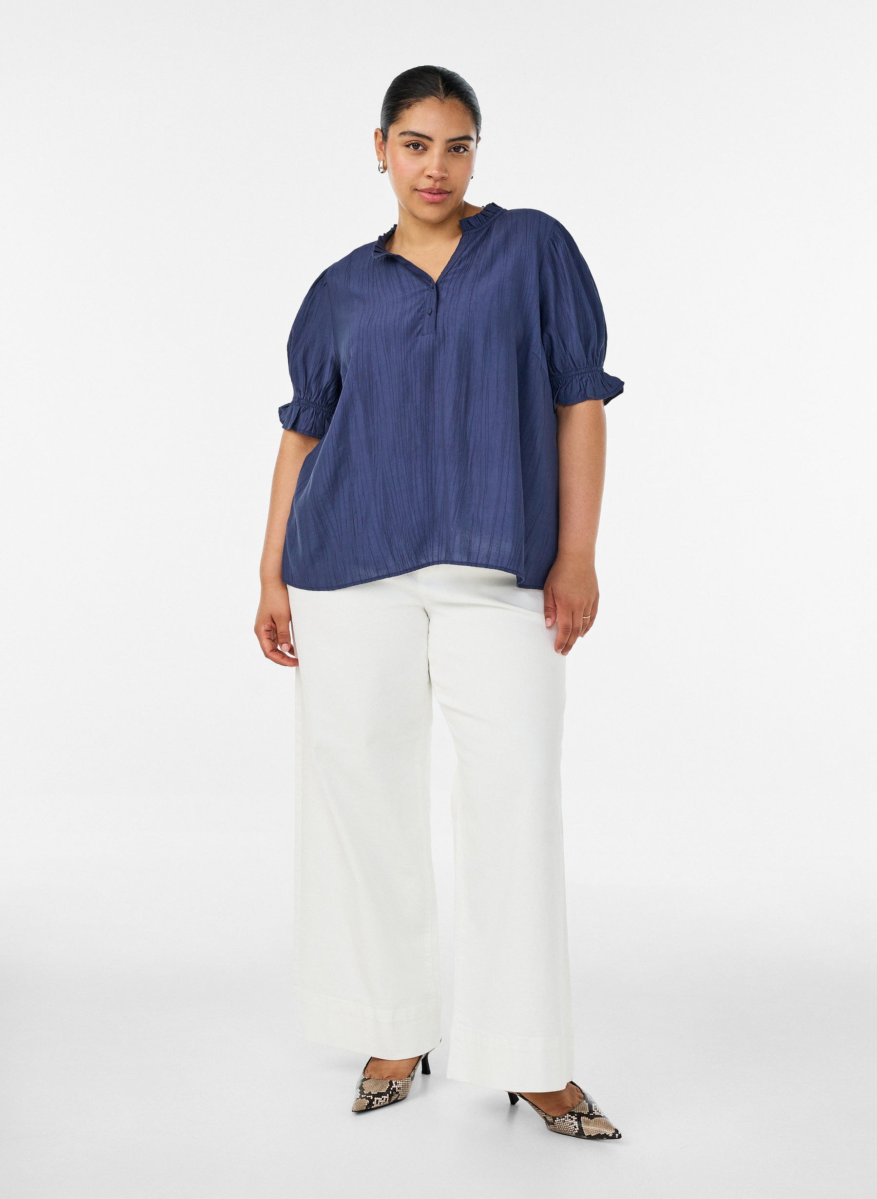 Zizzi Sia Blouse in Navy 