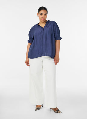 Zizzi Sia Blouse in Navy 