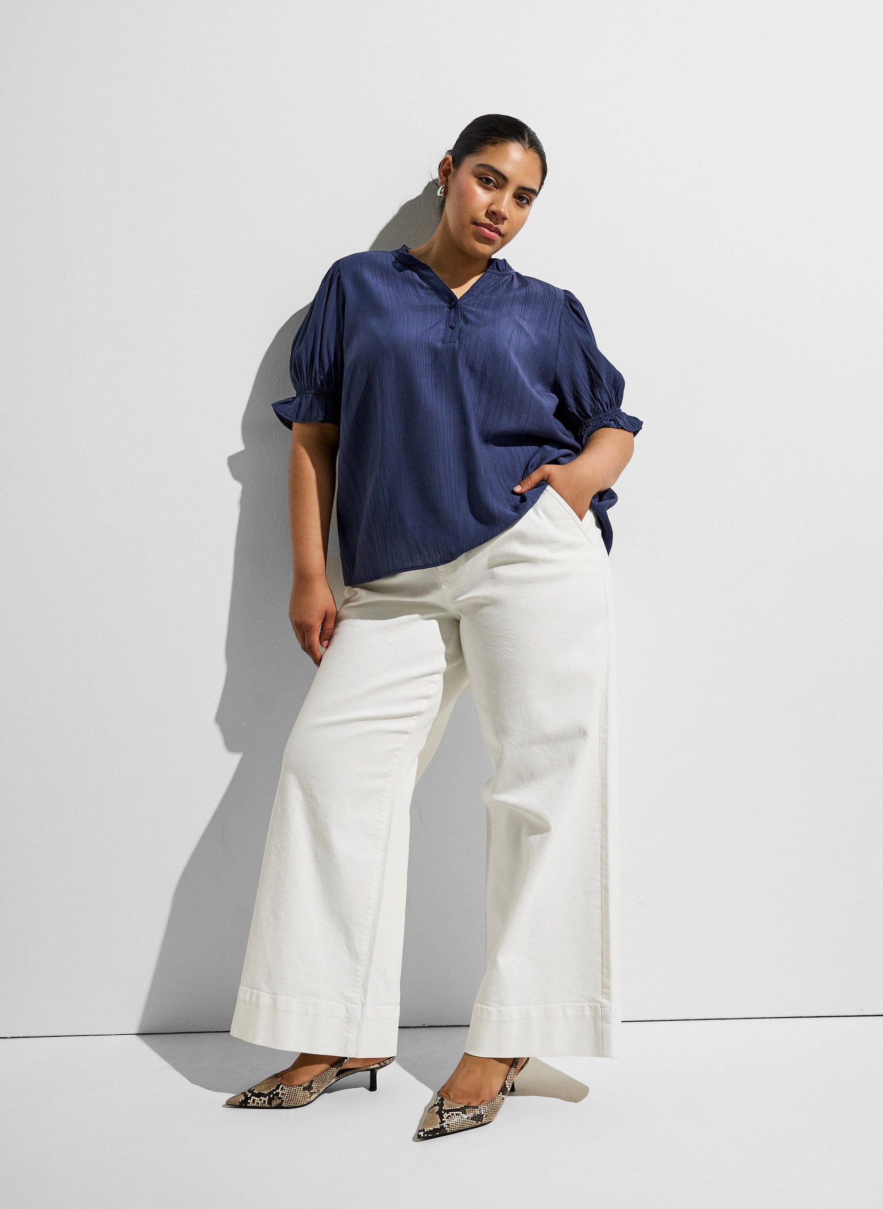 Zizzi Sia Blouse in Navy 