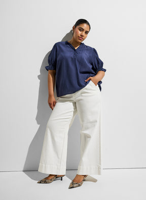 Zizzi Sia Blouse in Navy 