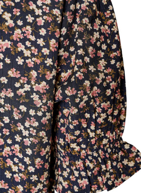 Zizzi Sia Blouse in Navy Flower 