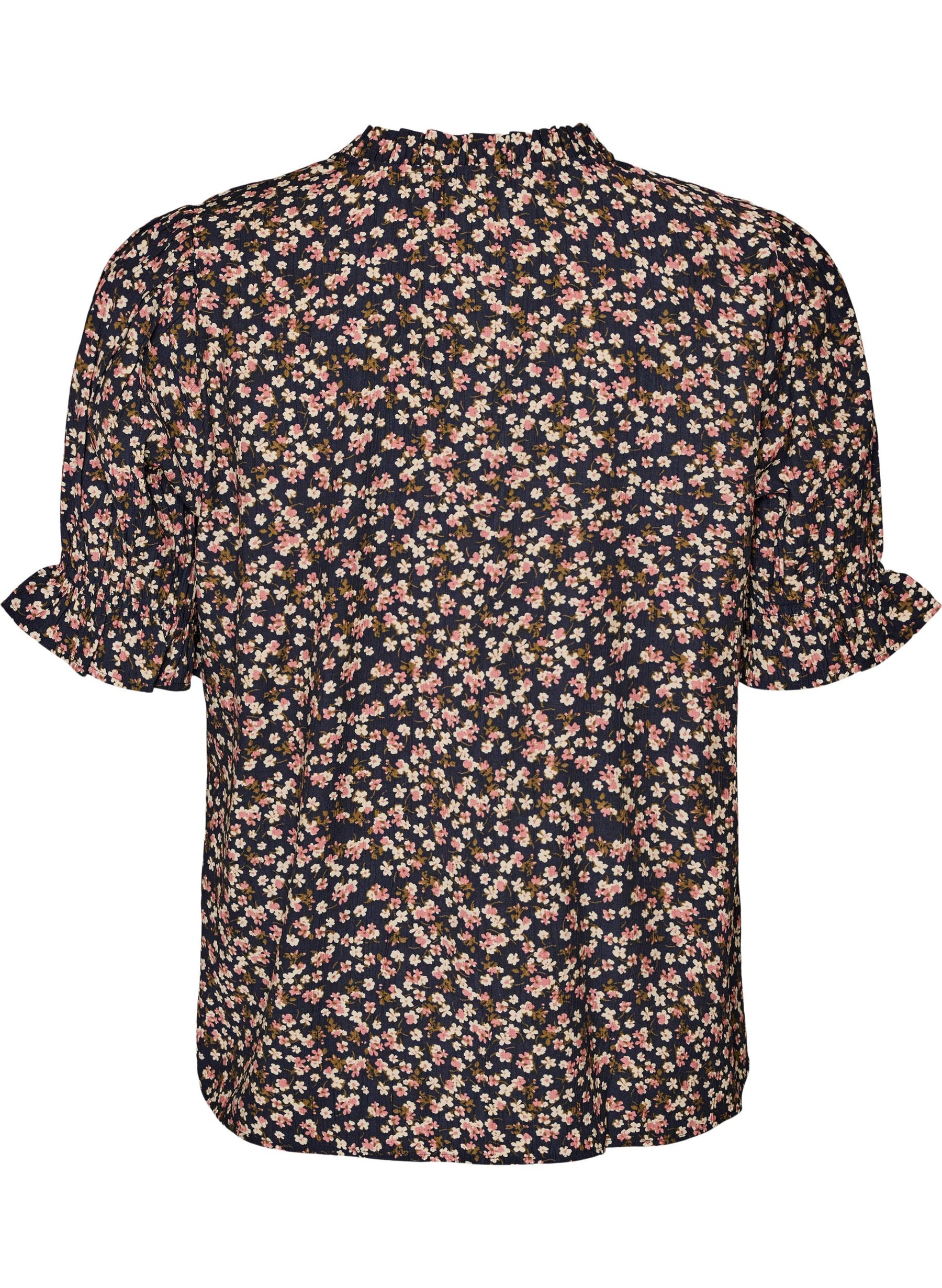 Zizzi Sia Blouse in Navy Flower 