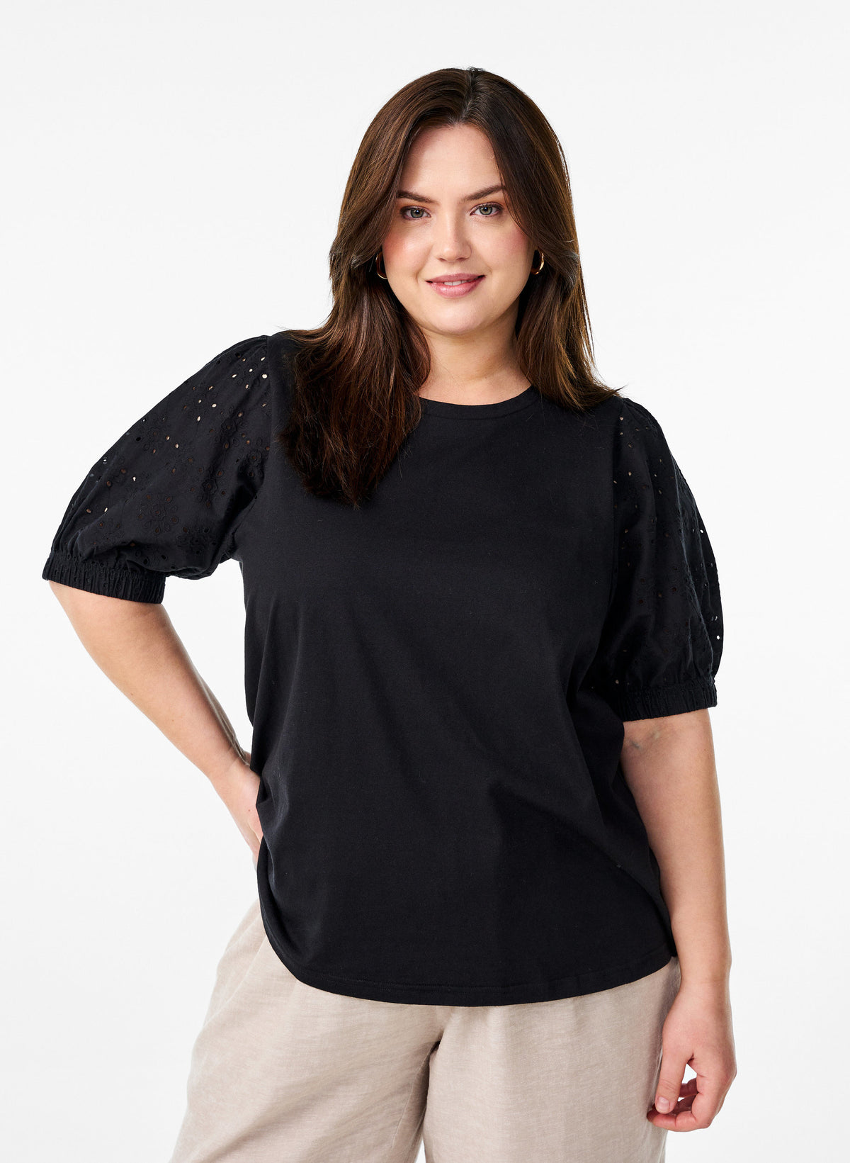 Zizzi Sofia T-Shirt in Black