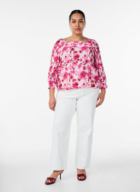 Zizzi Sol Blouse in Pink 