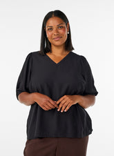 Zizzi Stina Blouse in Black 