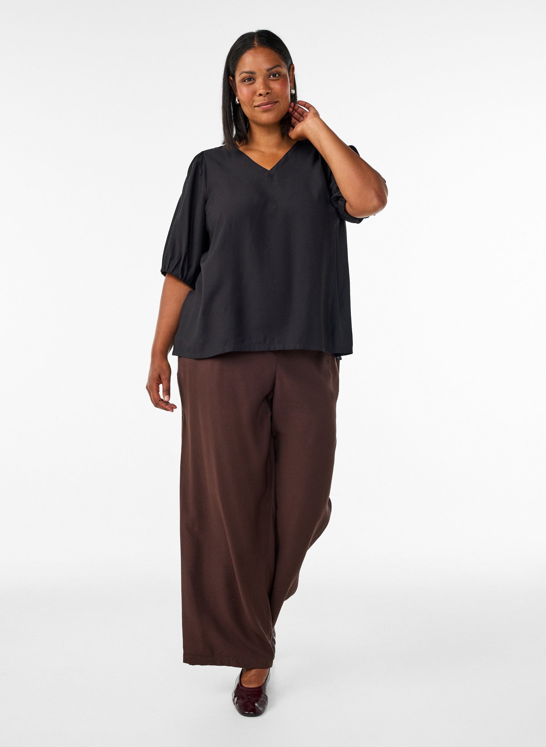 Zizzi Stina Blouse in Black 