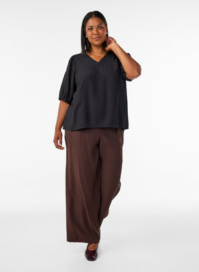 Zizzi Stina Blouse in Black 