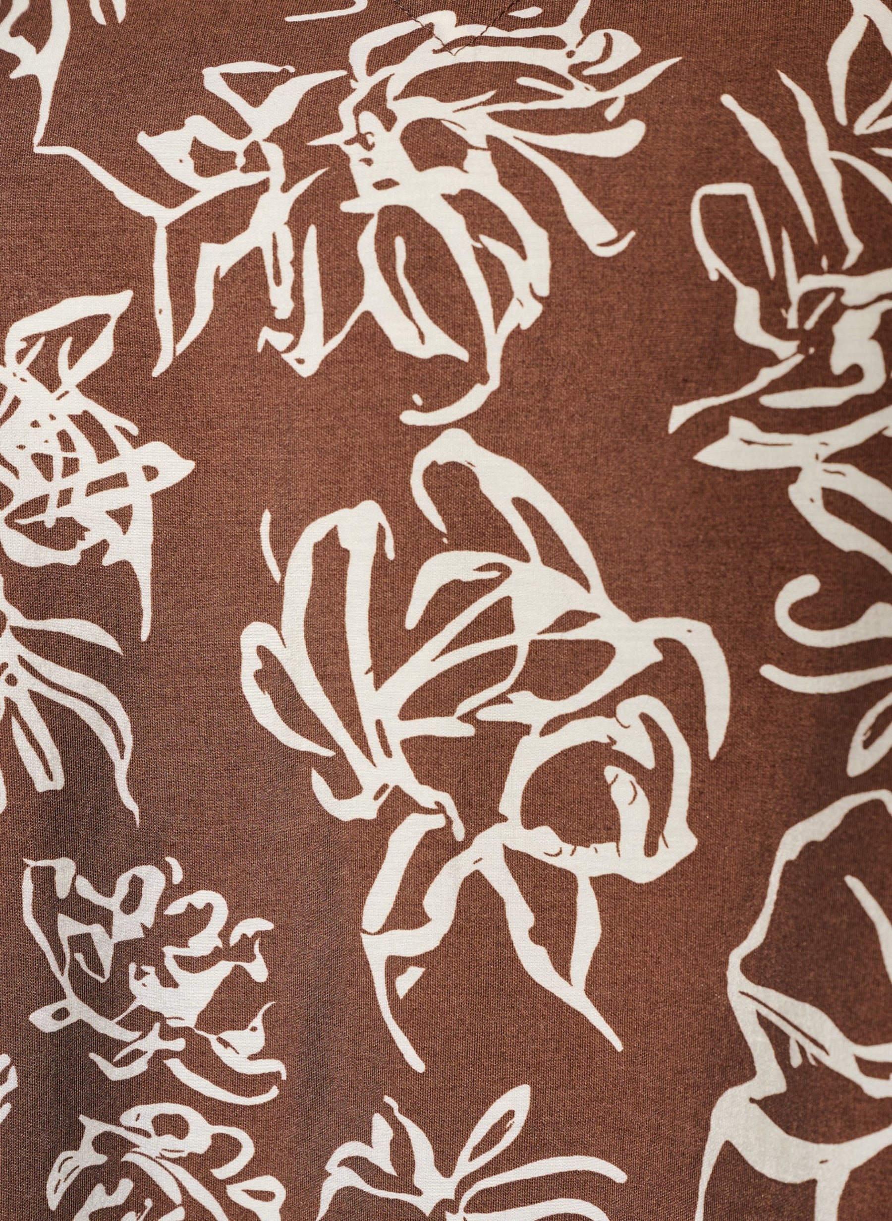 Zizzi Stina Blouse in Brown Flower 