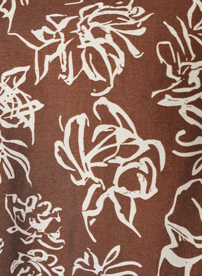 Zizzi Stina Blouse in Brown Flower 