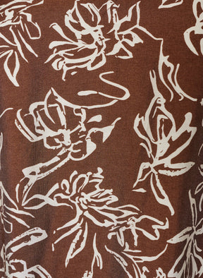 Zizzi Stina Dress in Brown Flower 