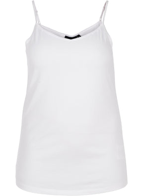 Zizzi Strap Top in White