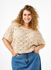 Zizzi Summer Top in Beige