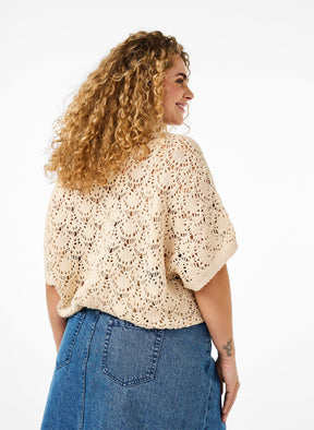 Zizzi Summer Top in Beige