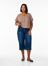 Zizzi Sunia Wide Leg Cropped Jeans