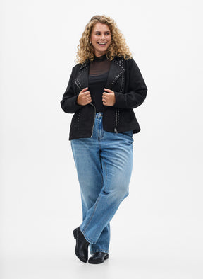 Zizzi Sussie Biker Jacket in Black