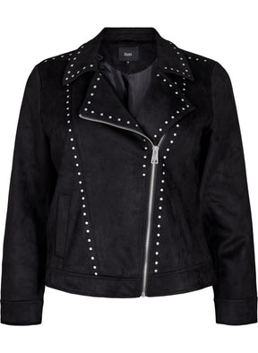Zizzi Sussie Biker Jacket in Black