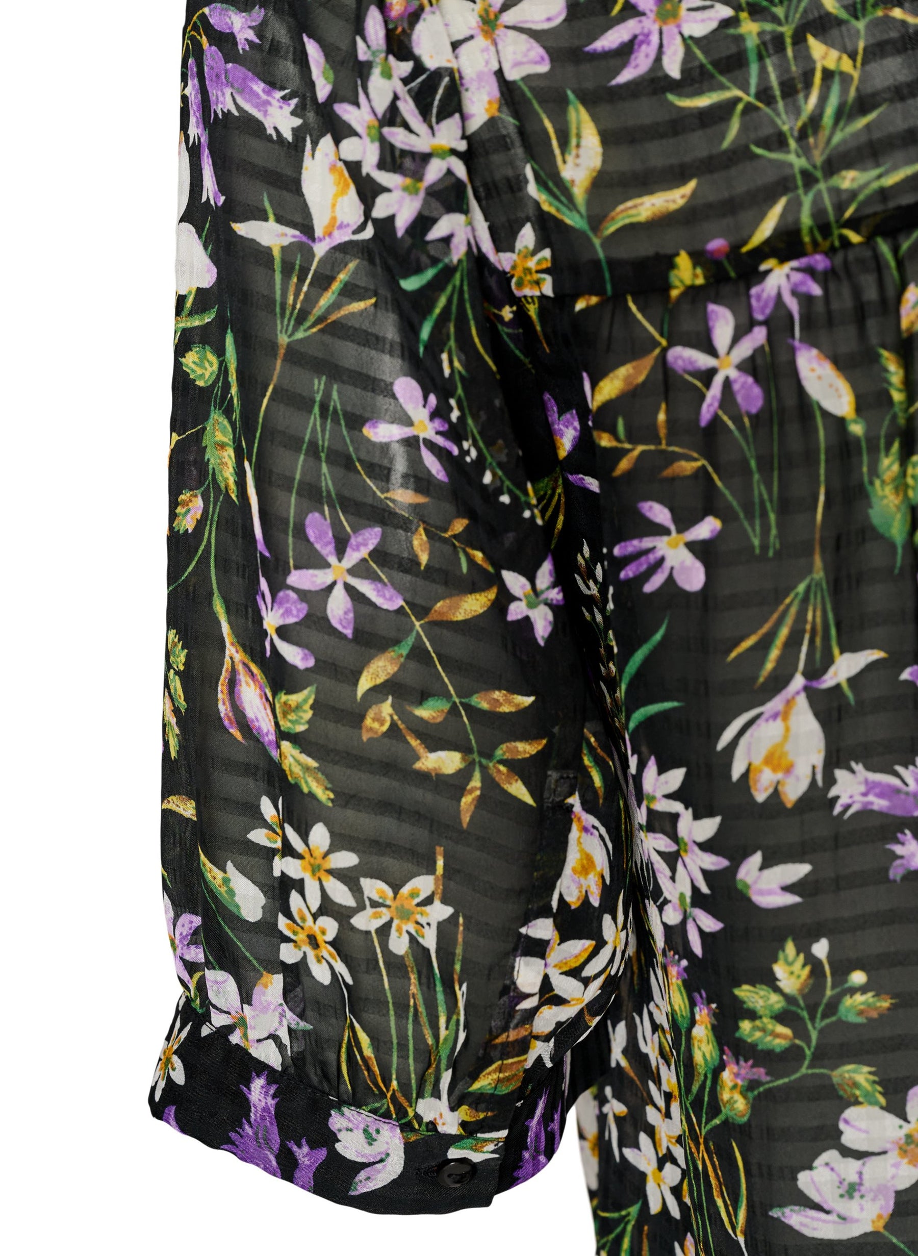 Zizzi Taru Blouse in Black Flower 
