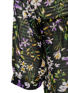 Zizzi Taru Blouse in Black Flower 