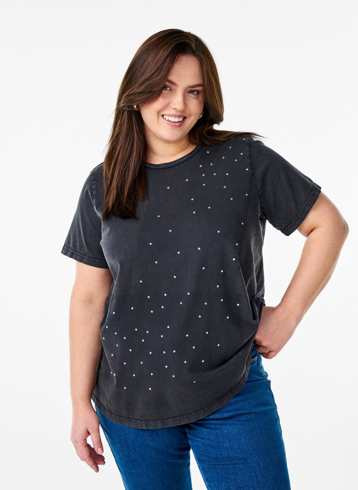 Zizzi Vave T-Shirt in Black