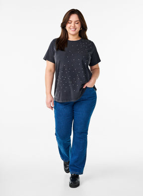 Zizzi Vave T-Shirt in Black