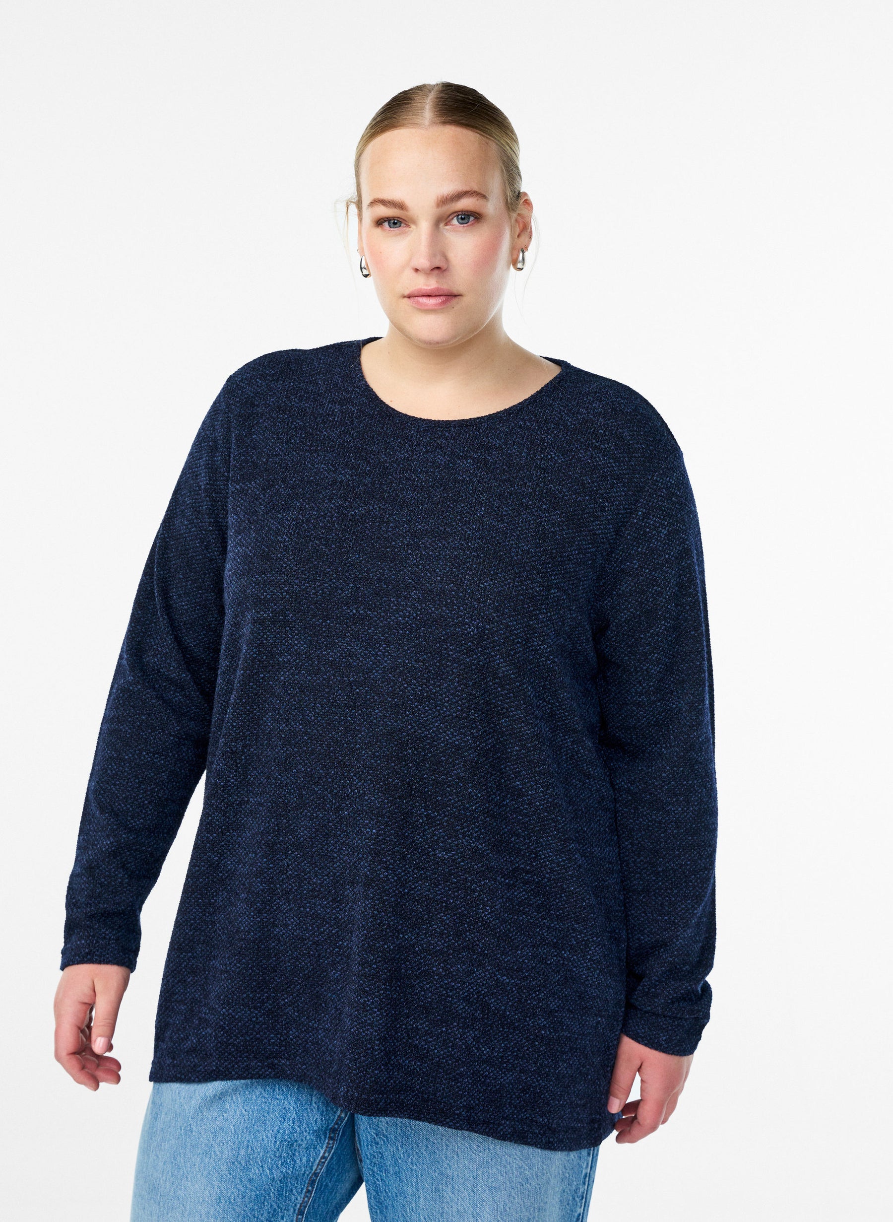 Zizzi Vig Top in Navy
