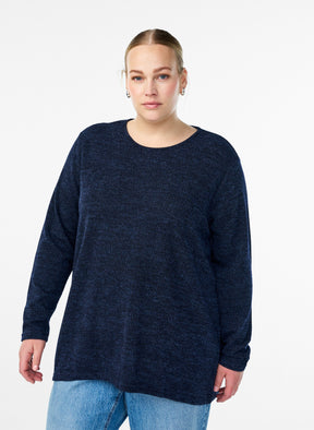 Zizzi Vig Top in Navy