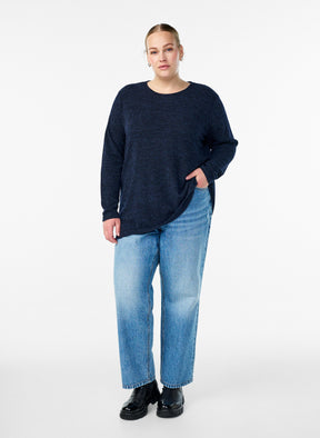 Zizzi Vig Top in Navy
