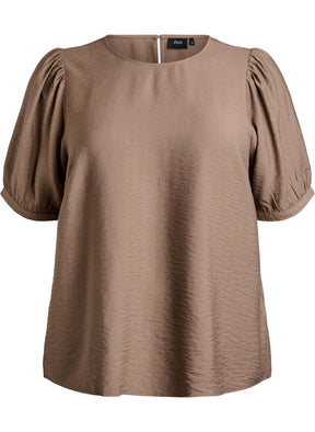 Zizzi Vilma Blouse in Brown