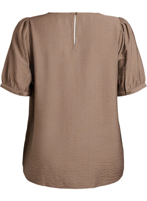 Zizzi Vilma Blouse in Brown
