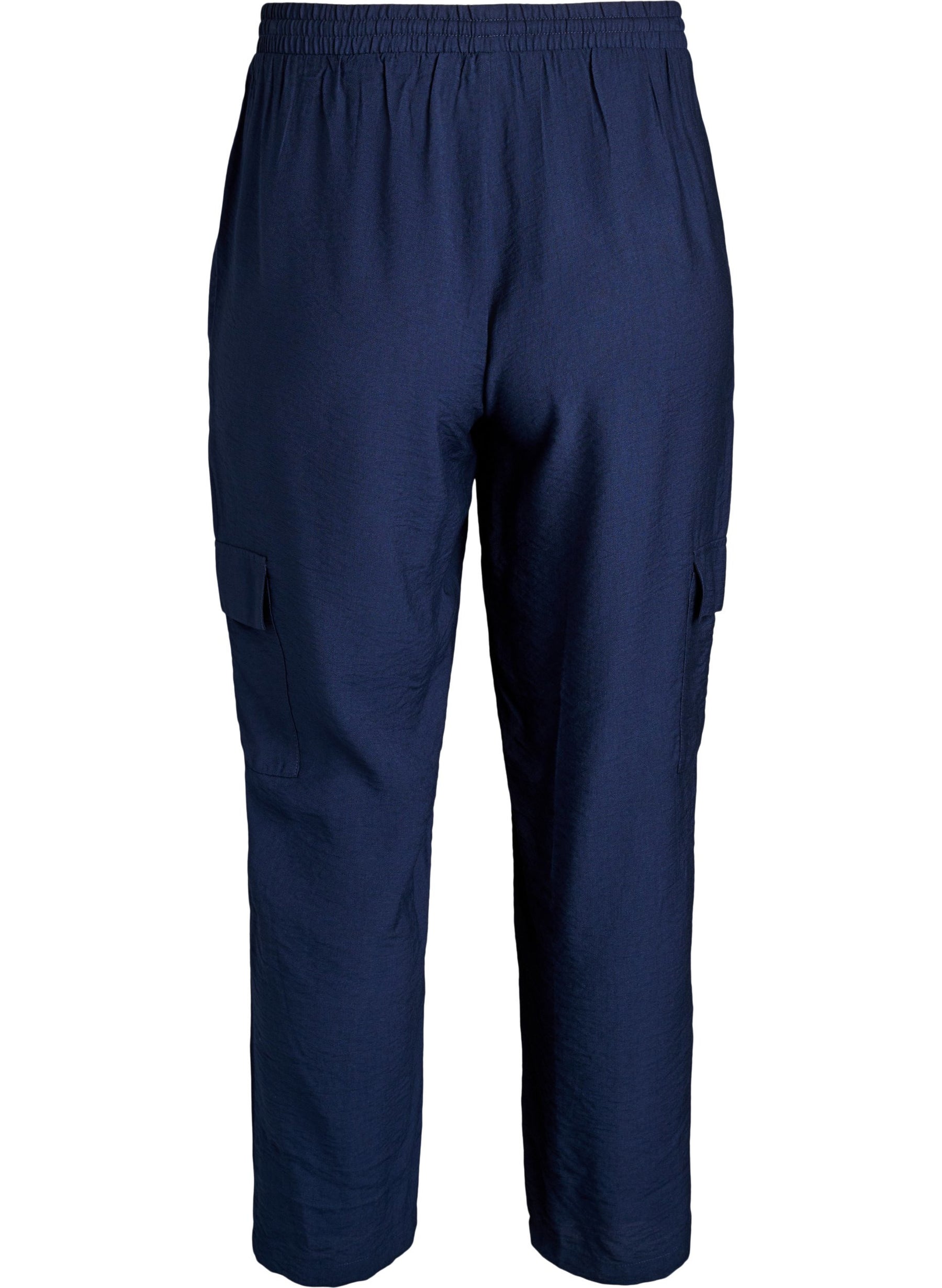 Zizzi Vilma Cargo Trousers in Navy