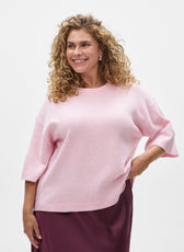 Zizzi Vista 1/2 Sleeve Jumper in Pink 