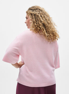Zizzi Vista 1/2 Sleeve Jumper in Pink 