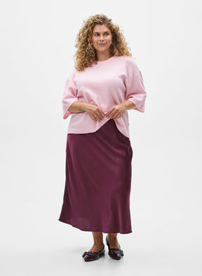 Zizzi Vista 1/2 Sleeve Jumper in Pink 