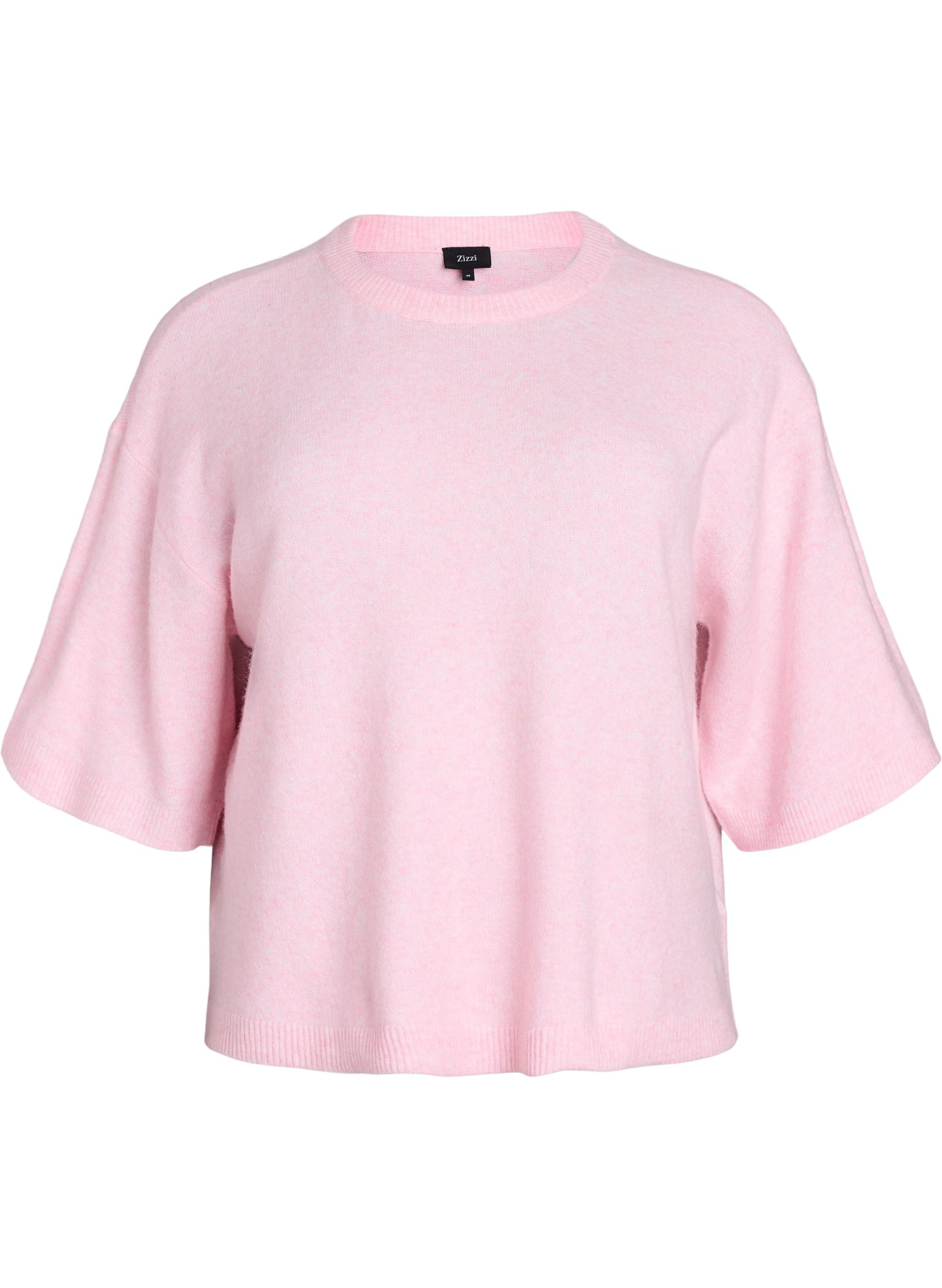 Zizzi Vista 1/2 Sleeve Jumper in Pink 