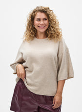 Zizzi Vista 1/2 Sleeve Jumper in Taupe 