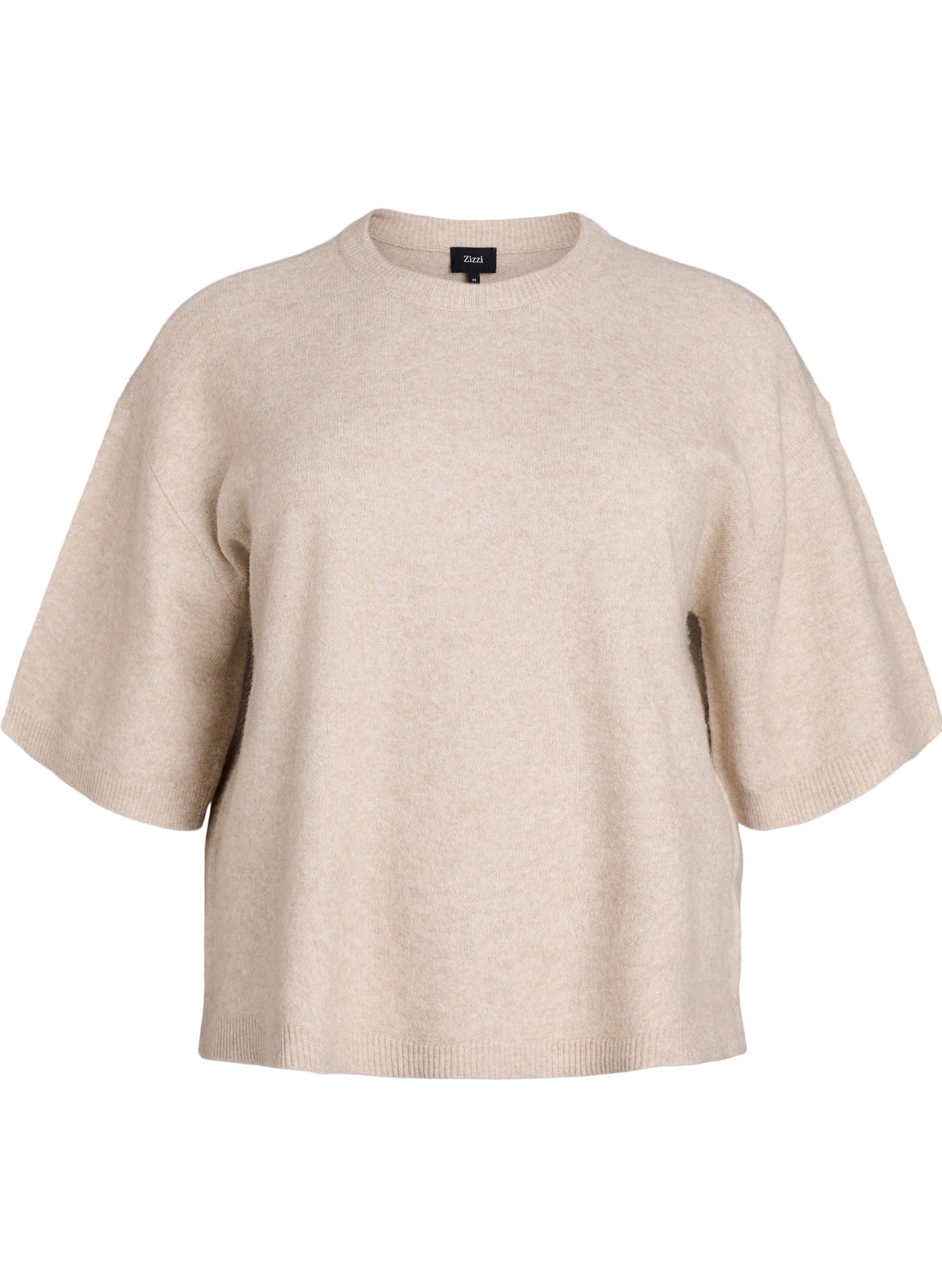 Zizzi Vista 1/2 Sleeve Jumper in Taupe 