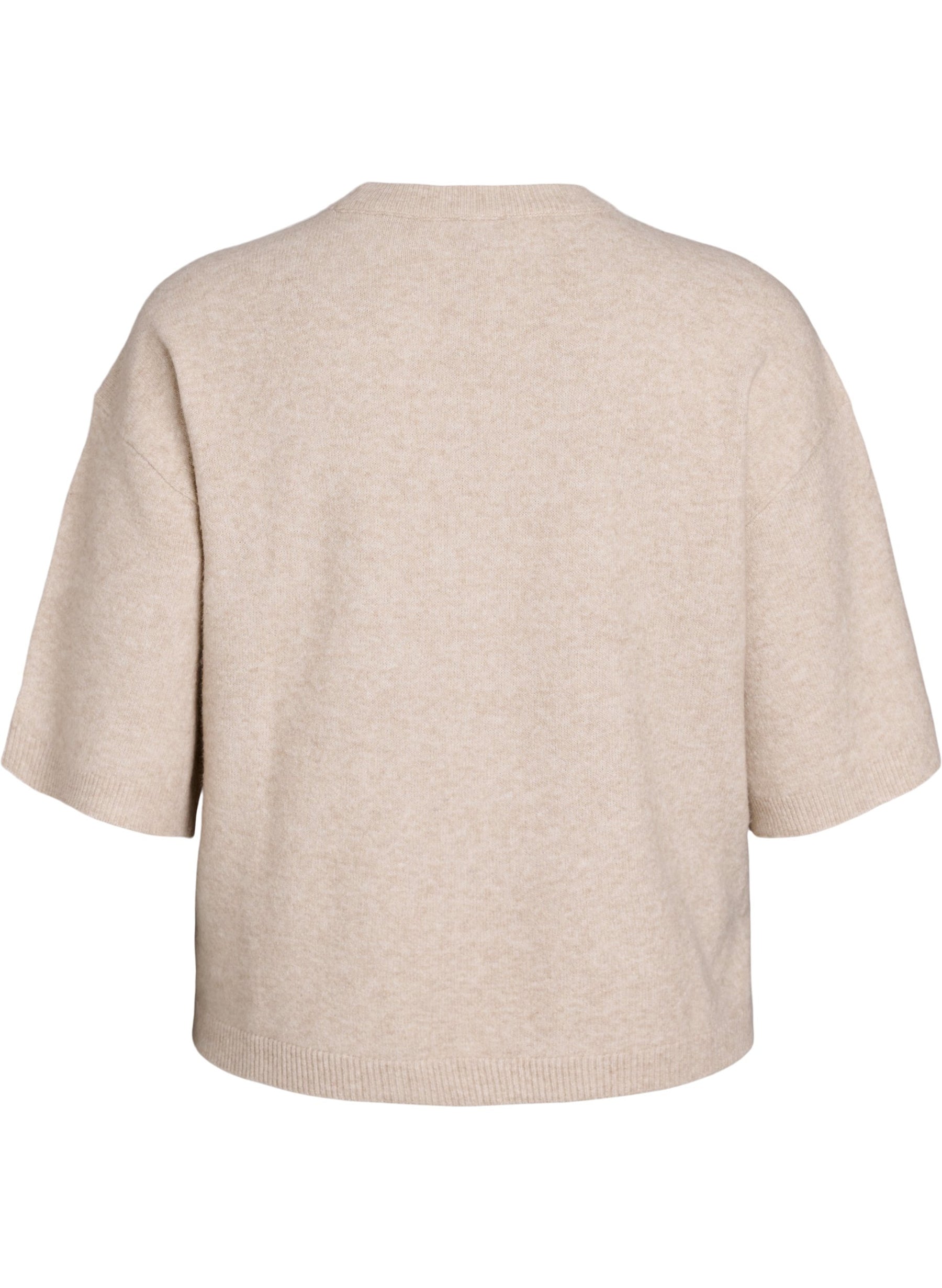 Zizzi Vista 1/2 Sleeve Jumper in Taupe 