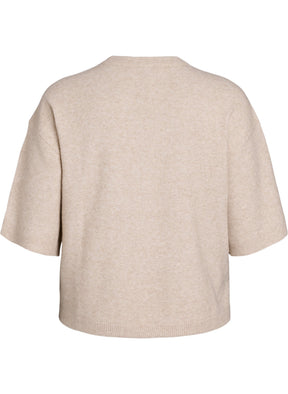 Zizzi Vista 1/2 Sleeve Jumper in Taupe 