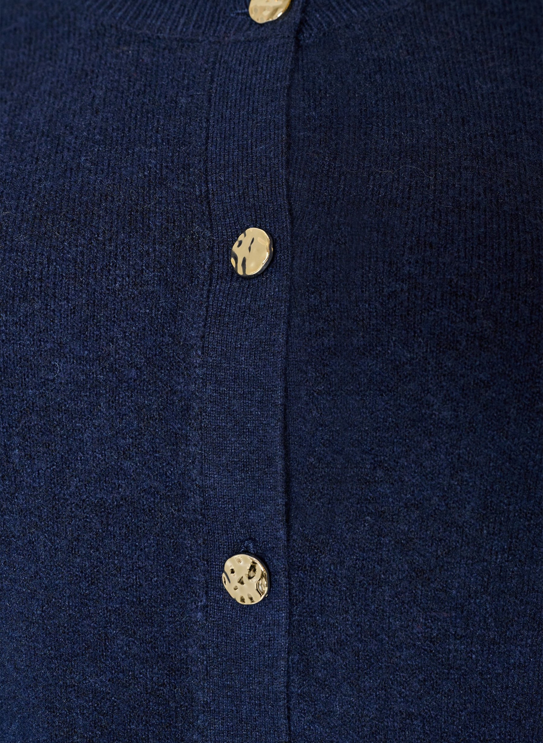 Zizzi Vista Gold Button Cardigan in Navy 