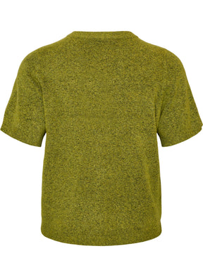 Zizzi Vista Short Sleeve Cardigan in Green 