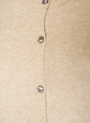 Zizzi Vista Short Sleeve Cardigan in Taupe 