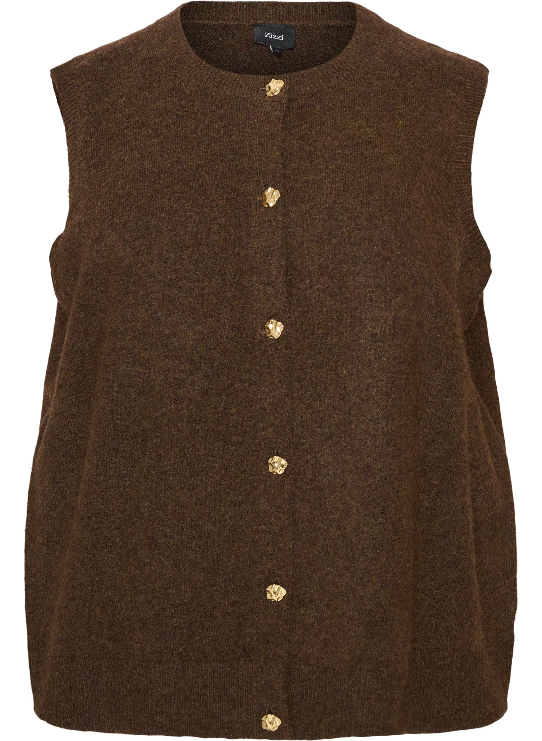 Zizzi Vista Waistcoat in Chocolate Brown