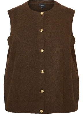 Zizzi Vista Waistcoat in Chocolate Brown