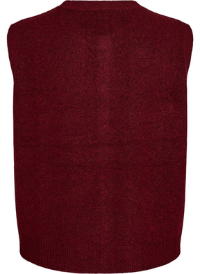 Zizzi Vista Waistcoat in Windsor Wine 
