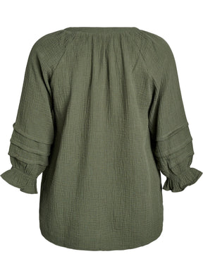 Zizzi Vivu Blouse in Khaki