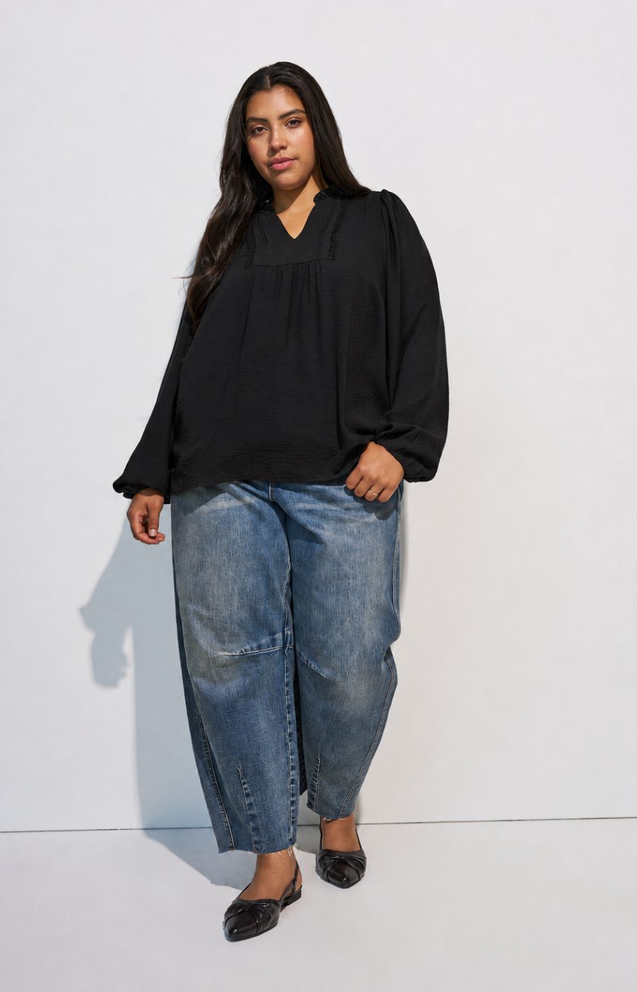 Zizzi Whitney Blouse in Black 