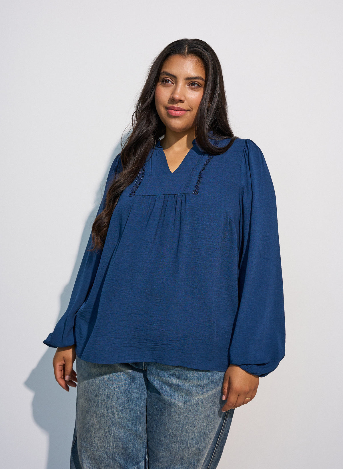 Zizzi Whitney Blouse in Insignia Blue 