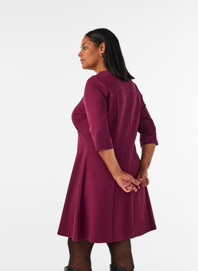 Zizzi Winola Dress in Wine 