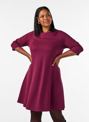 Zizzi Winola Dress in Wine 