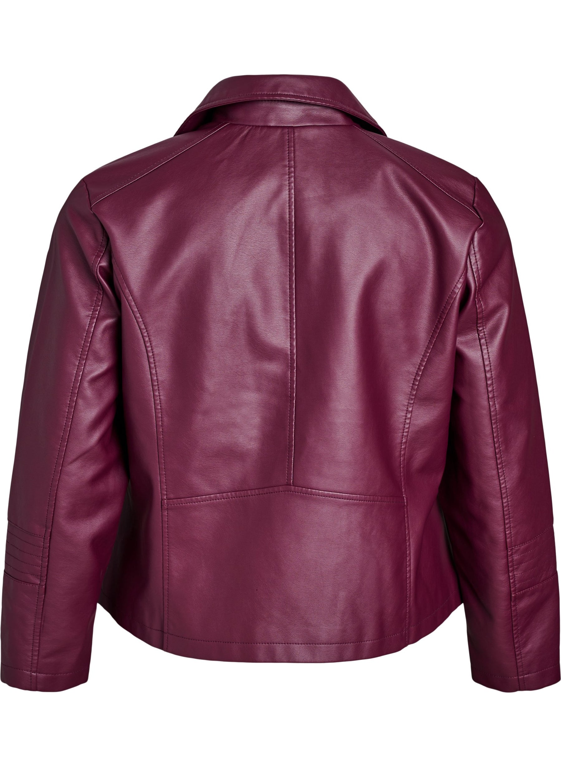 Zizzi Zoe Leather Jacket in Fig 